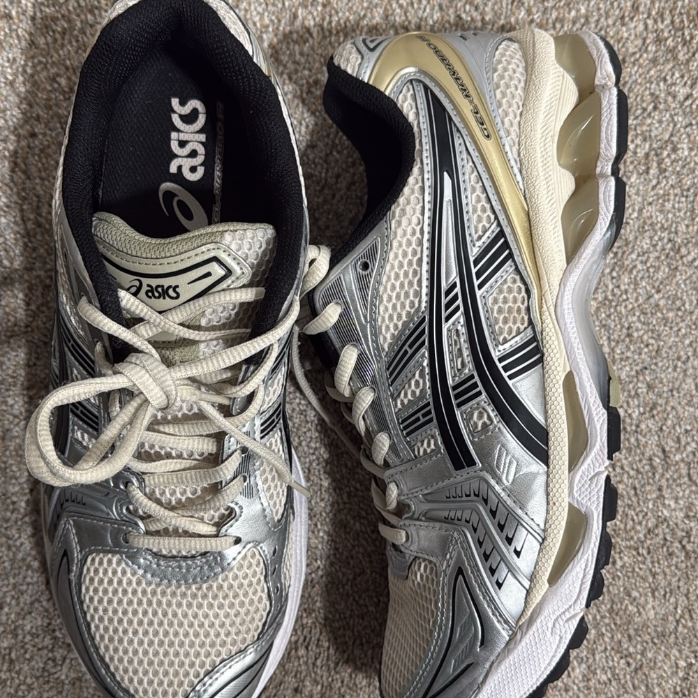 Asics Silver and Black Sneakers